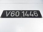 Vintage - Large Vehicle - Number Plate - Metal Raised Lettering - Sliver - Black