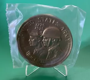 US Mint US Army Bicentennial 3" Bronze Medal W/ US Mint Stand - Picture 1 of 5