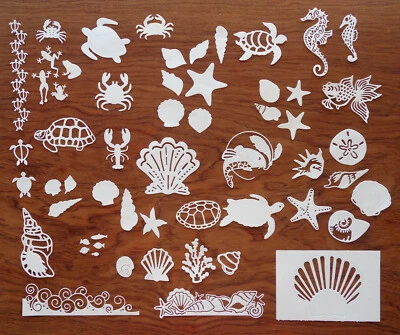 🐟 Libro de recortes adorno de tarjeta de pez tortuga marina marina del océano corte de papel Aloha Foto 1 de 3