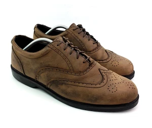 Trader Bay Nike Golf Mens Size 13 D Brown Leather Lace Up Oxford Golf Shoes - Picture 1 of 11