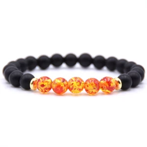 8mm Agate Stone Bracelet Bangle Beads Stretch Energy Yoga Jewelry For Women Men  - Picture 1 of 22