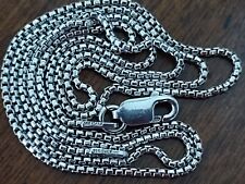 925 FINE STERLING SILVER 20" BOX CHAIN NECKLACE MARKED ITALY NICE QUALITY 3.79Gr