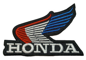 Honda Wing Motorcycle Biker~Embroidered Patch~2 7/8" x 2 1/4"~Iron or Sew On