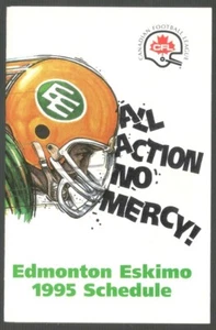1995 Edmonton Eskimos CFL Football Schedule !!! Budget - Picture 1 of 1