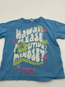 Zara Hawaii T-Shirt Youth Girl Size 7 Blue Graphic Print..#15426 - Picture 1 of 7
