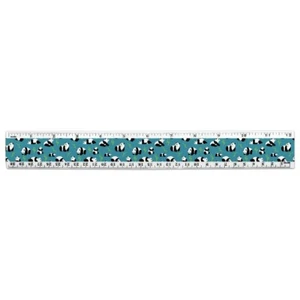 Panda and Bamboo Pattern 12 Inch Standard and Metric Plastic Ruler - Picture 1 of 3