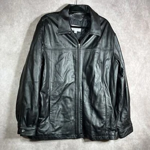 Wilson's Leather M. Julian Jacket Mens Large Black Quilt Lined Zip Up Mob - Picture 1 of 12
