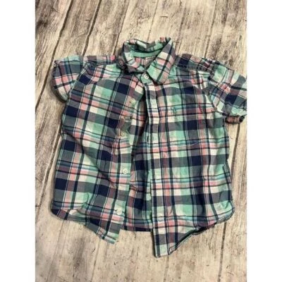 Мальчики коротким рукавом на пуговицах клетчатая рубашка размер 3T carters - Изображение 1 из 4