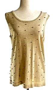 Maglione donna smanicato vintage anni 90 THE ICING maglia oro taglia M - Foto 1 di 14