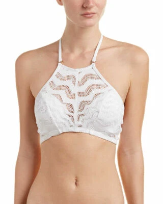 Top de bikini halter Robin Piccone Aria 172507 blanco talla L grande Foto 1 de 2