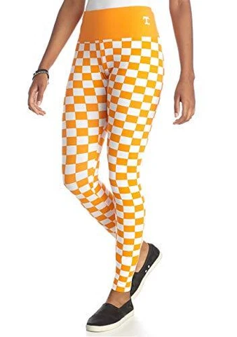 NCAA Tennessee Vols Checkerboard Leggings M/L SLIM FIT! Cover
