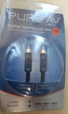 BELKIN PURE /AV AV20100EA12 DIGITAL COAXIAL AUDIO CABLE3.6M (R1S6.3B1) - Image 1 of 3