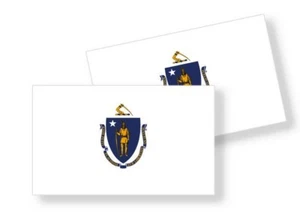 PEGATINAS DE LA BANDERA DEL ESTADO DE MASSACHUSETTS - Calcomanías de vinilo - Elija el tamaño -Conjunto de 2 pegatinas - Imagen 1 de 3