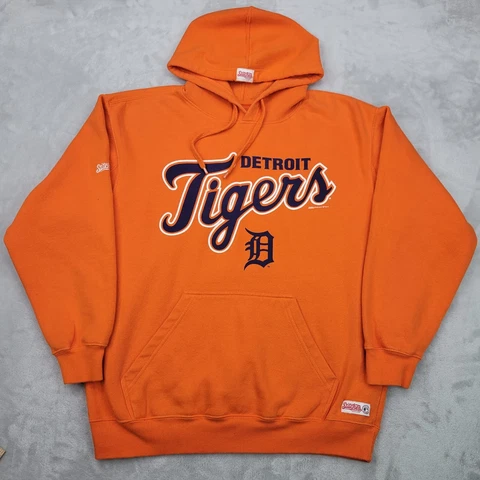 Detroit Tigers Hoodie Mens Large Team Pullover Fleece Sweater Sweatshirt Adult L Cover