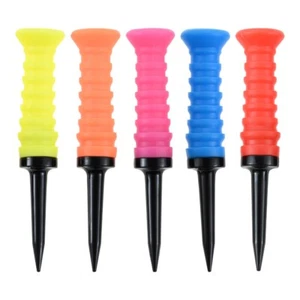 5Pack Golf Rubber Tees 3 1/4 inch Yellow/Orange/RoseRed/Blue/Red Golf Accessorie - Picture 1 of 17