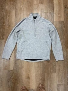 Lululemon Pullover Uomo Grigio Medio Facile Mezza Zip Corsa Yoga Palestra - Foto 1 di 10