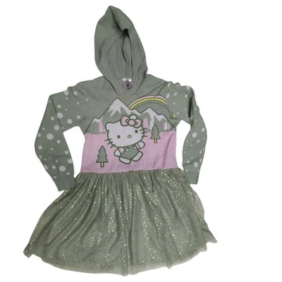 Vestido Hello Kitty Verde Salvia Sudadera Tul Niñas L Falda Brillante Sanrio 2024 Foto 1 de 4
