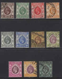 WC1_34508 BRITISH COL.:HONG KONG. Juego corto 1912-14. Sc.109-119. Usado/MH - Imagen 1 de 1