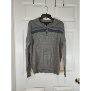 Men's sz L Grey Zip Wool Blend Banana Republic Sweater - Picture 1 of 6
