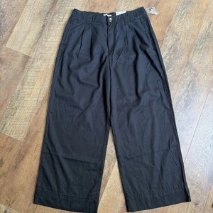 Sonoma Kohl’s | Neu mit Etikett schwarz Baumwolle Lyocell plissiert weites Bein hoher Bund Hose Large - Bild 1 von 13