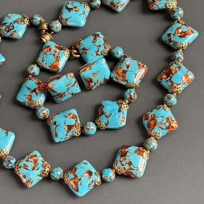 Deco Italiano Murano Veneciano Aventurina Vidrio Cuentas Collar Pulsera Pendientes Foto 1 de 4