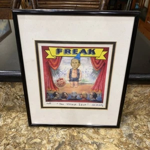 Nelson De La Nuez Signed Framed Art Print 2006 George Bush Freak Village Idiot - Picture 1 of 20