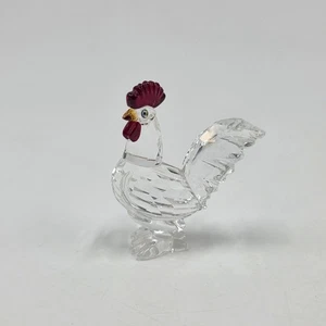 Swarovski Crystal 2" Cockerel Rooster Chicken Figurine with Mirror Plate No Box - Picture 1 of 11