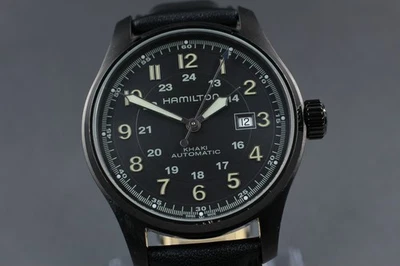 [Casi COMO NUEVO] Reloj automático para hombre Hamilton Khaki Field H706850 esfera negra 44 mm Foto 1 de 4