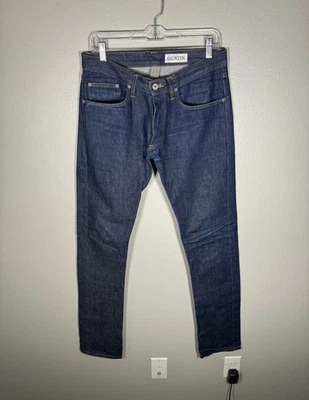 Pantalones de mezclilla Gustin con ribete crudo para hombre talla 32X33 #259 American Fourteener ajustados Foto 1 de 4