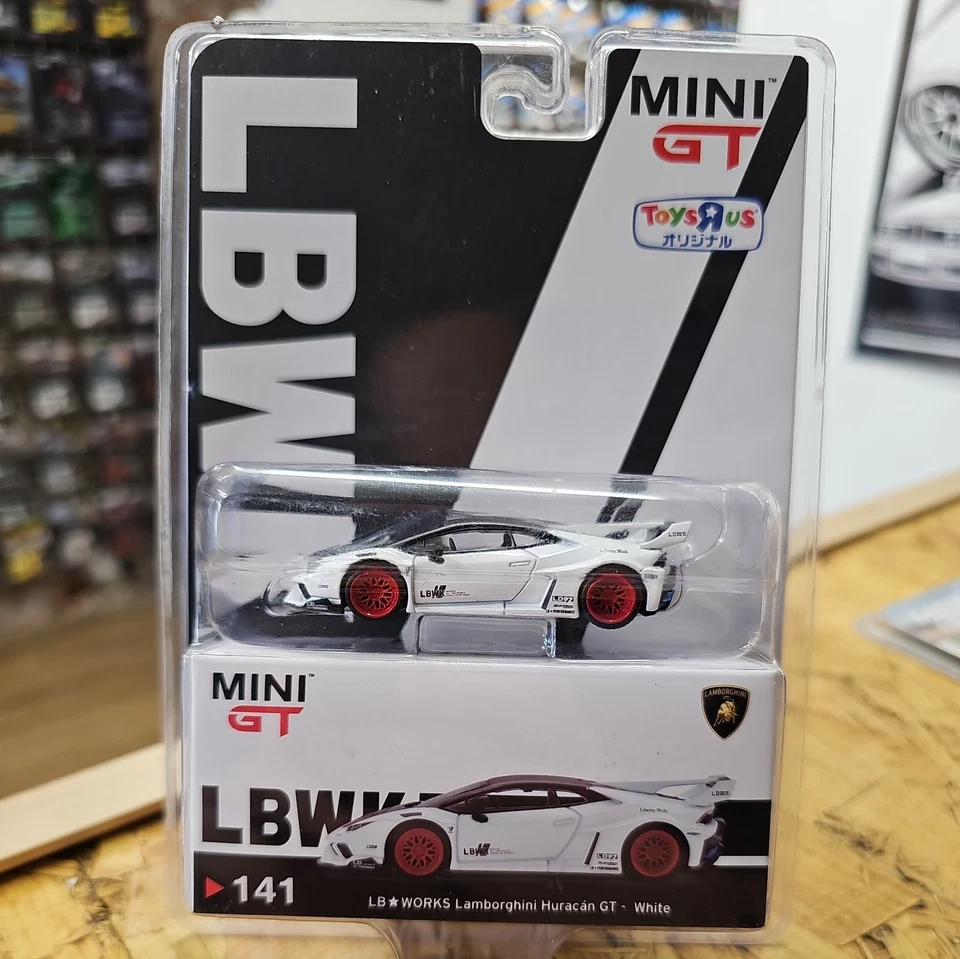 Mini GT 1/64 #141 LB Works Lamborghini Huracan GT  White Japan ToysRUs Exclusive - Image 1 of 1