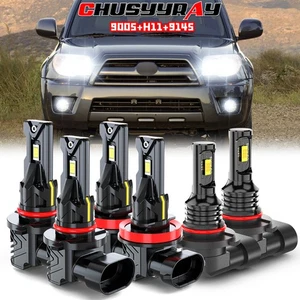 For Toyota 4Runner 2006 2007 2008 2009 LED Headlights Hi&Low +Fog Lights Bulbs - Picture 1 of 17