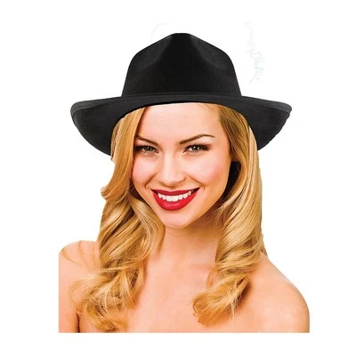 Wicked Costumes - Classic Fedora Hat (Black) - Adult - Image 1 of 3