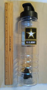 Goarmy U S Army Clear Plastic Shaker Bottle 26 oz Flip Lock 10" Tall New - Picture 1 of 10