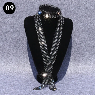 Corbata de diamantes de imitación para dama cinturón brillante cintura discoteca bar accesorios Foto 1 de 4