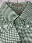 Nordstrom Dress Shirt Mens 17.5 33 Green Gingham Check Long Sleeve Wrinkle Free