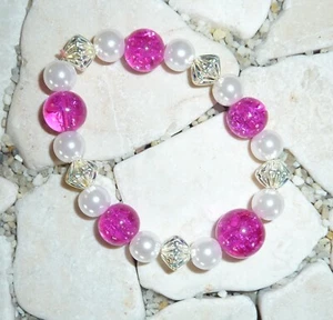★ DIY ★ Armband ★ weiß & pink ★ - Bild 1 von 1