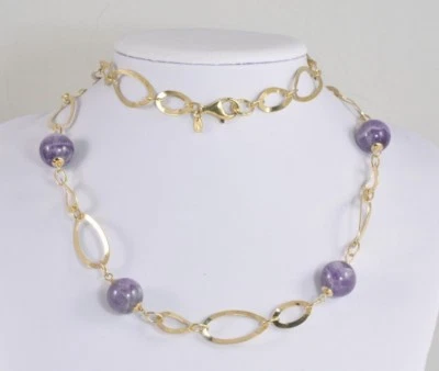 Collar Estación Amatista Cabo 30" Oro 18K Veronese Sobre Plata de Ley Foto 1 de 3