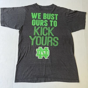 Notre Dame Fighting Irish Football ‘We Bust Ours To Kick Yours’ Adidas Shirt Med - Picture 1 of 6