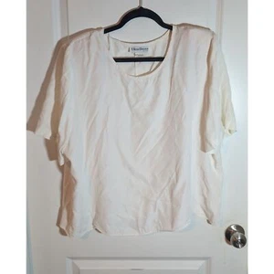 Ultra Dress New York White Blouse With Shoulder Pads 22W - Picture 1 of 3