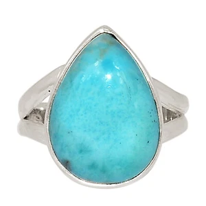 Natural Genuine Larimar - Dominican Republic 925 Silver Ring s.5.5 ALLR-27989 - Picture 1 of 1