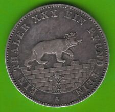 Münze Silber Taler Anhalt-Bernburg Ausbeutetaler 1861 toll erhalten nswleipzig
