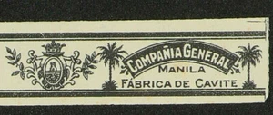 136T-PHILIPPINES Vitola Antigua-Cigar Band-Marca CÍA. GRAL. FCA DE CAVITE,MANILA - Picture 1 of 3