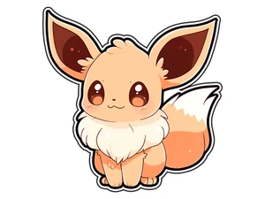 Eevee niedlich wasserdicht Vinyl Aufkleber Abziehbild gestanzt - Bild 1 von 1