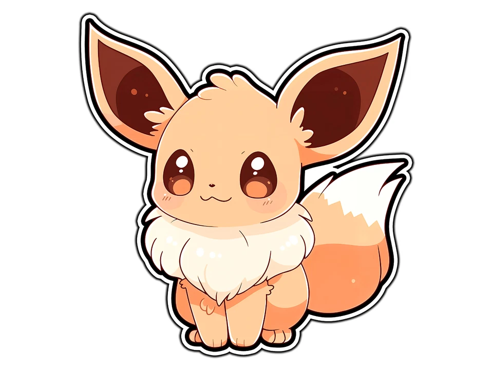 Linda calcomanía adhesiva de vinilo impermeable troquelada Eevee Foto 1 de 1