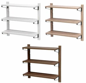 Scaffale in legno da parete 3 ripiani regolabili vari colori 60x17x60 organizer  - Foto 1 di 7