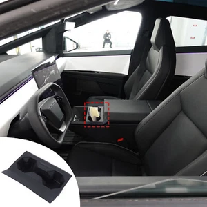 Center Control Cup Holder Mat Black Silicone Mount For Tesla Cybertruck 2024+ - Picture 1 of 6