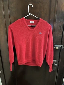 Suéter De Colección Izod Lacoste Para Hombres Grande Rojo Tejido Cuello en V Sudadera Abuelo - Imagen 1 de 11