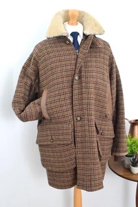 Abrigo de caza de piel de oveja de tweed HUNTSMAN & SONS talla XL 46R/48R a medida 56R/58R - Imagen 1 de 21