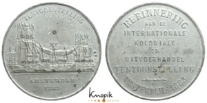 Países Bajos-Ámsterdam, ciudad, medalla de estaño 1883, de A. J. Devries, 54,55 g., ss+ - Imagen 1 de 1