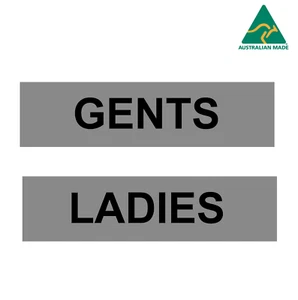 Toilets (Ladies, Gents) Vertical Vinyl Decal Sticker Sign 22 cm x 5.6 cm - Picture 1 of 3